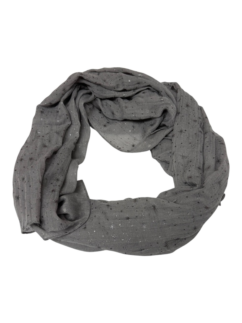 SAACHI Gray Metallic Star Pattern Lightweight Sheer Shawl Wrap Scarf Bohemian